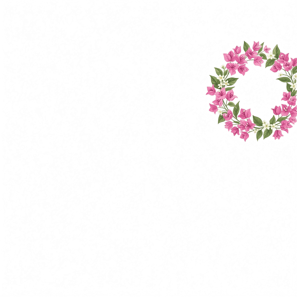 Ghirlanda floreale rosa e bianca estratta come livello di design trasparente riutilizzabile