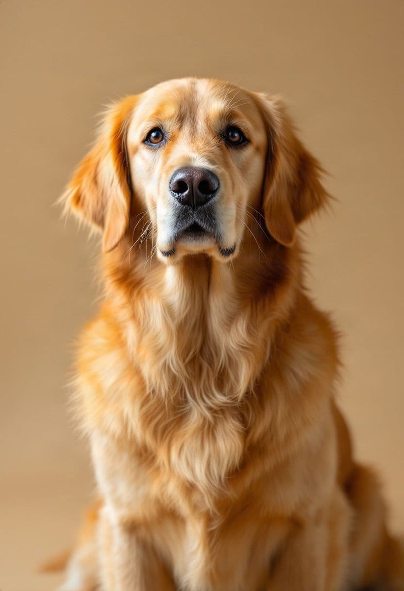 Studieportræt af en golden retriever