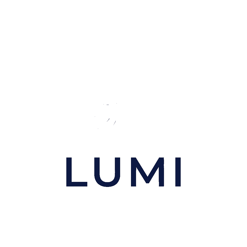 독립적인 투명 래스터 에셋으로 준비된 LUMI 워드마크 구성 요소.
