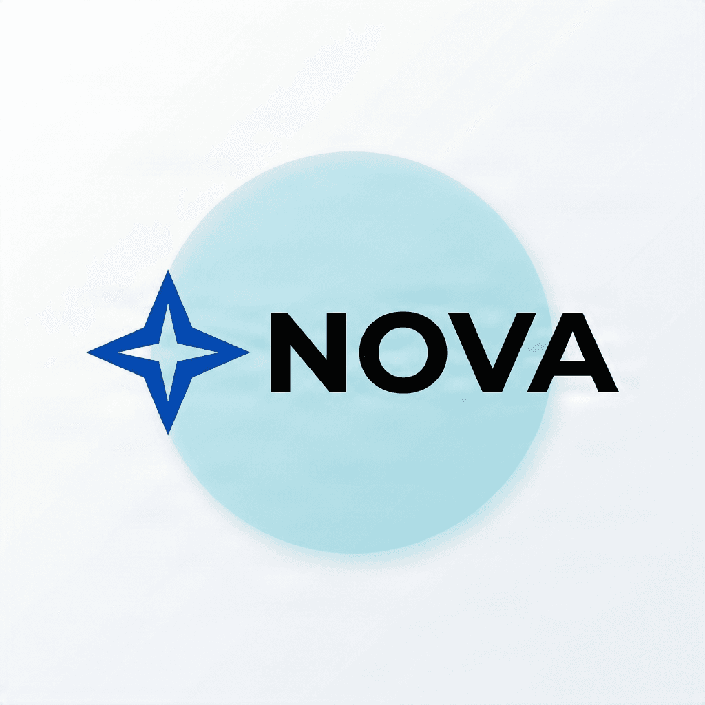아이콘과 워드마크가 포함된 원본 NOVA 로고.