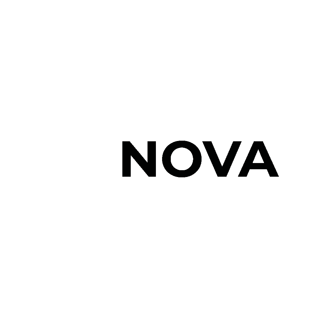 독립적인 투명 래스터 에셋으로 준비된 NOVA 워드마크 구성 요소.