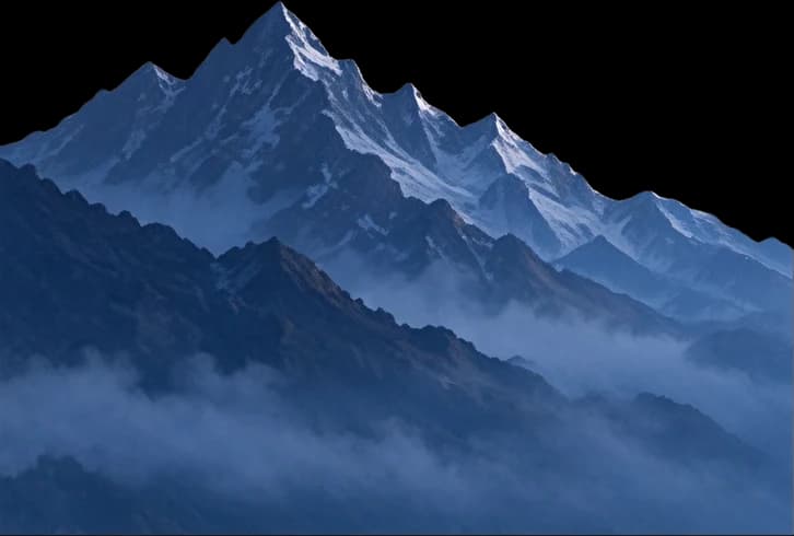 Left snow mountain range