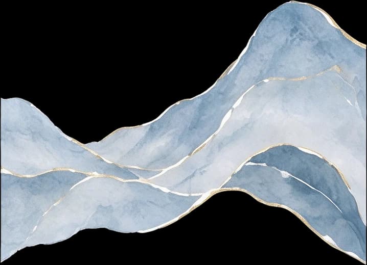 Middle watercolour mountain range