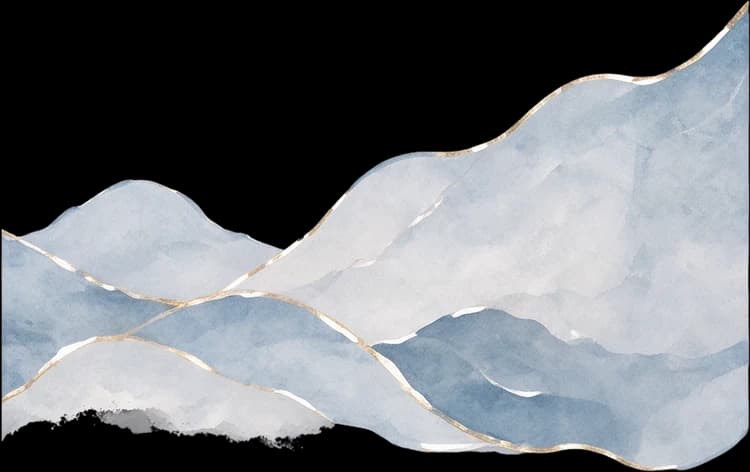 Right watercolour mountain range