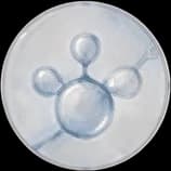 Middle circular molecule illustration