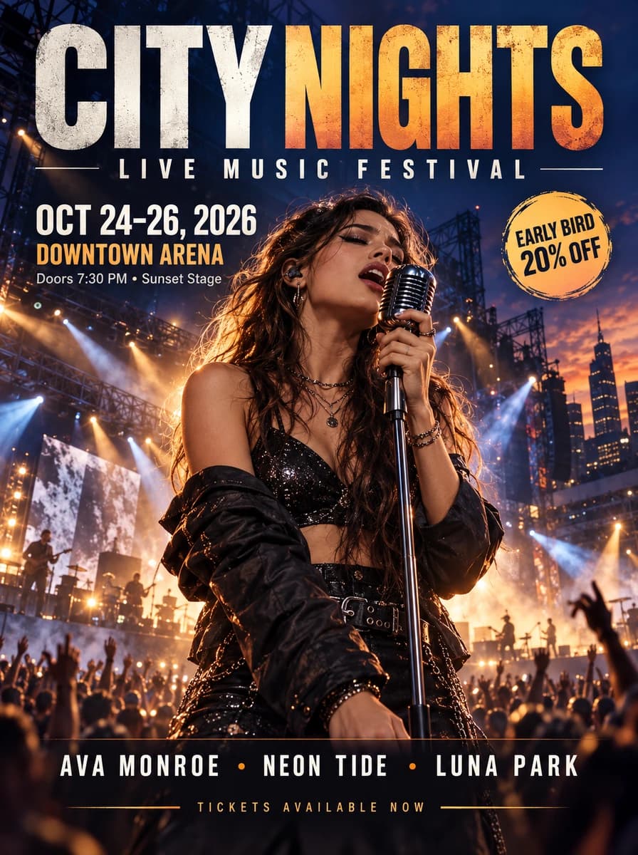 CITY NIGHTS — Music Festival Poster