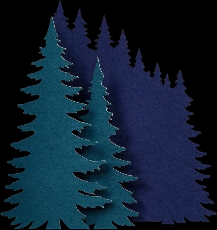 Left fir tree cluster