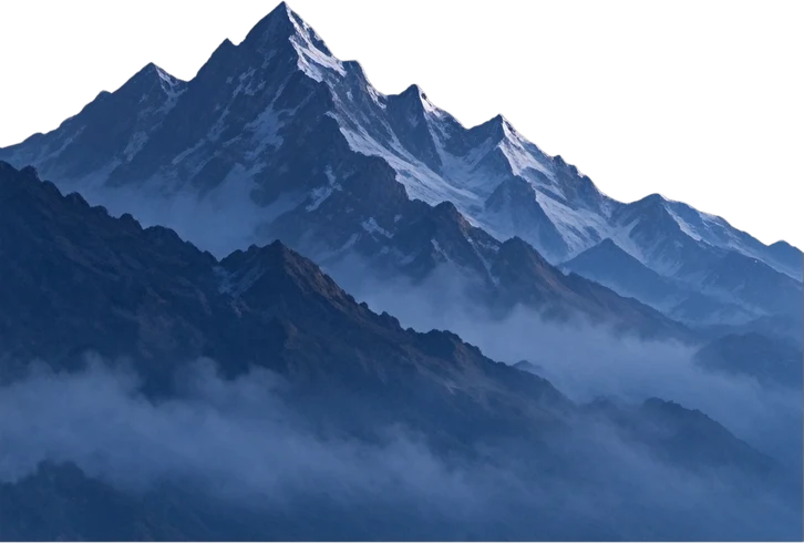 Left snow mountain range