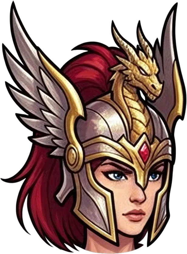 Helmet with plume crest and face hair