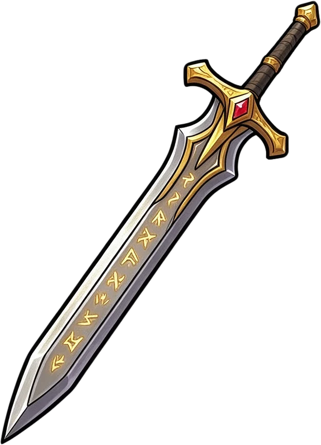 Sword with hilt and guard