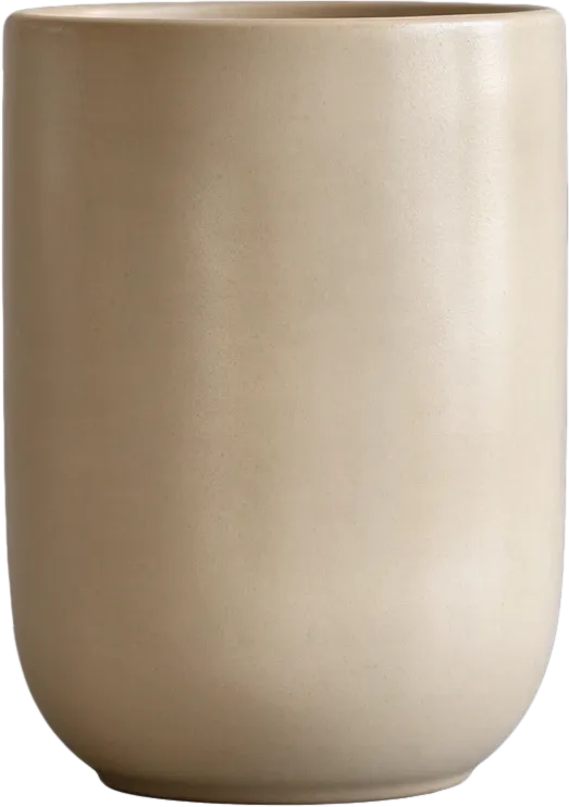 Beige ceramic cup
