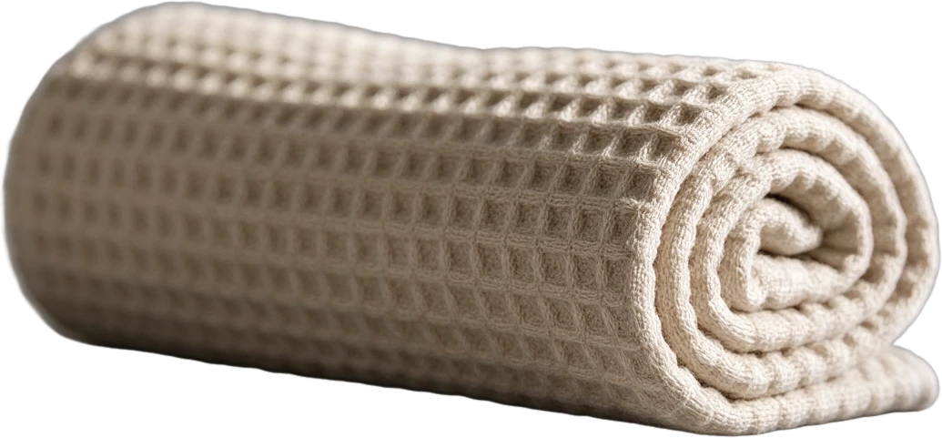 Rolled waffle towel
