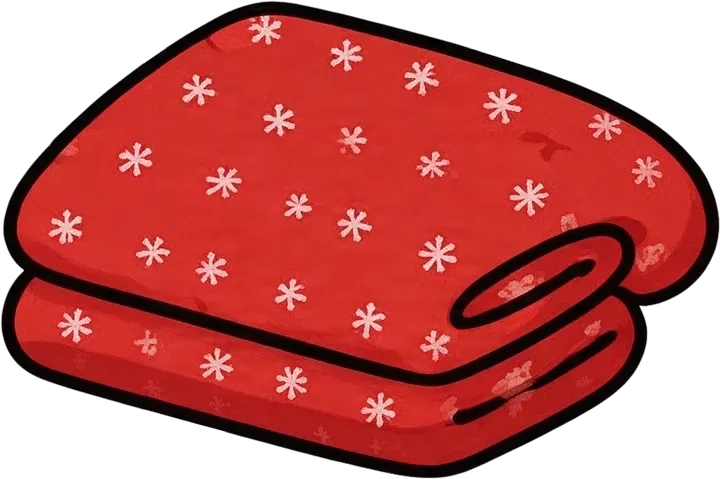 Red folded clothing