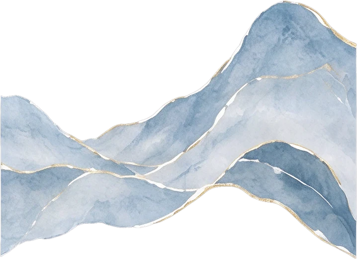 Middle watercolour mountain range