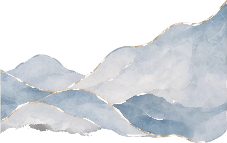 Right watercolour mountain range