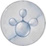 Middle circular molecule illustration